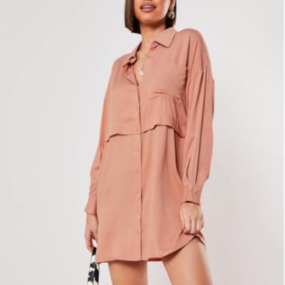 Missguided Utility Oversized Shirt Dress